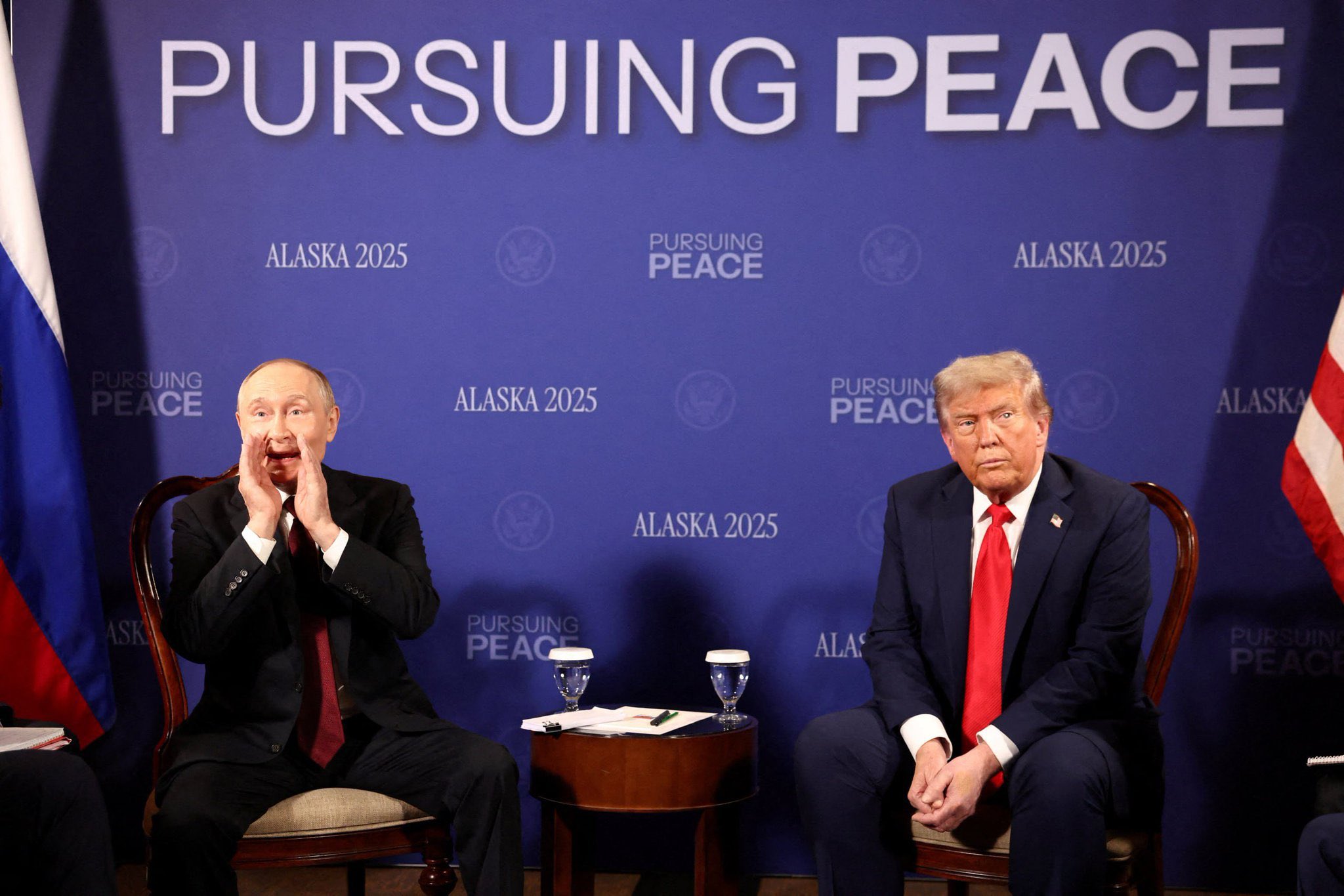 Watch: Videos and Visuals of Trump-Putin Meeting in Alaska
